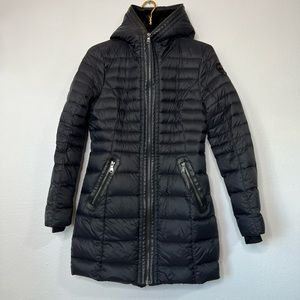 PAJAR LYVIEN LIGHT WEIGHT PACKABLE PUFFER BLACK HOODED JACKET SIZE S